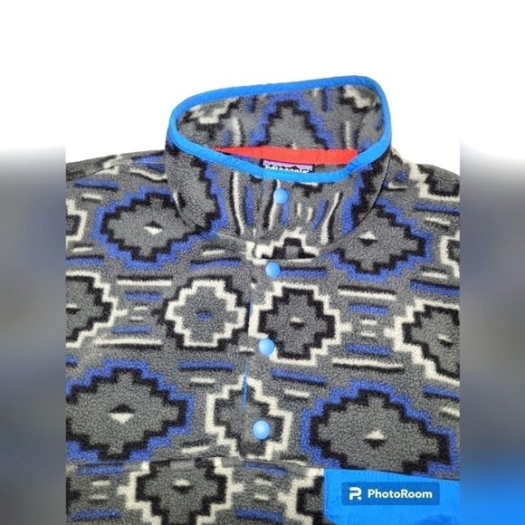 ⭐️PATAGONIA Synchilla Yanaba Forge Gray Snap T Fleece Aztec Tribal Southwestern - Picture 5 of 8